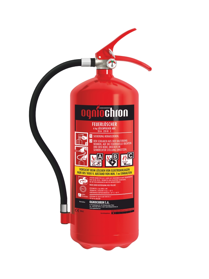 Pulver-Feuerlöscher 6 kg - GP-6x ABC/MP Plus - OGNIOCHRON S.A.