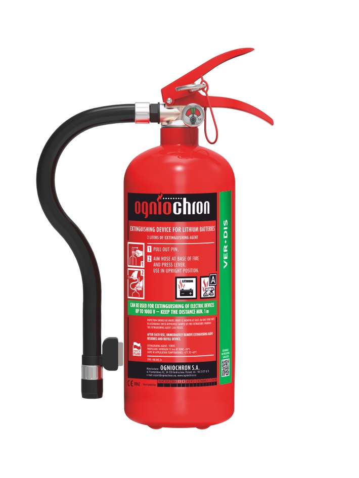 VER-DIS 2x - Extinguishing device for lithium battery 2 l