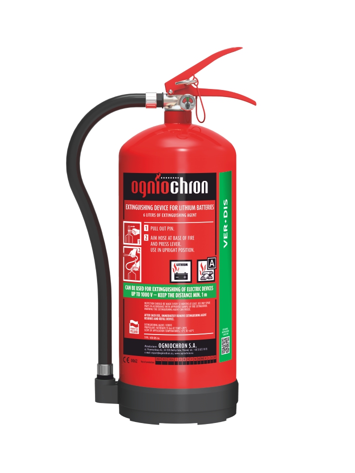 VER-DIS 6x - Extinguishing device for lithium battery 6 l