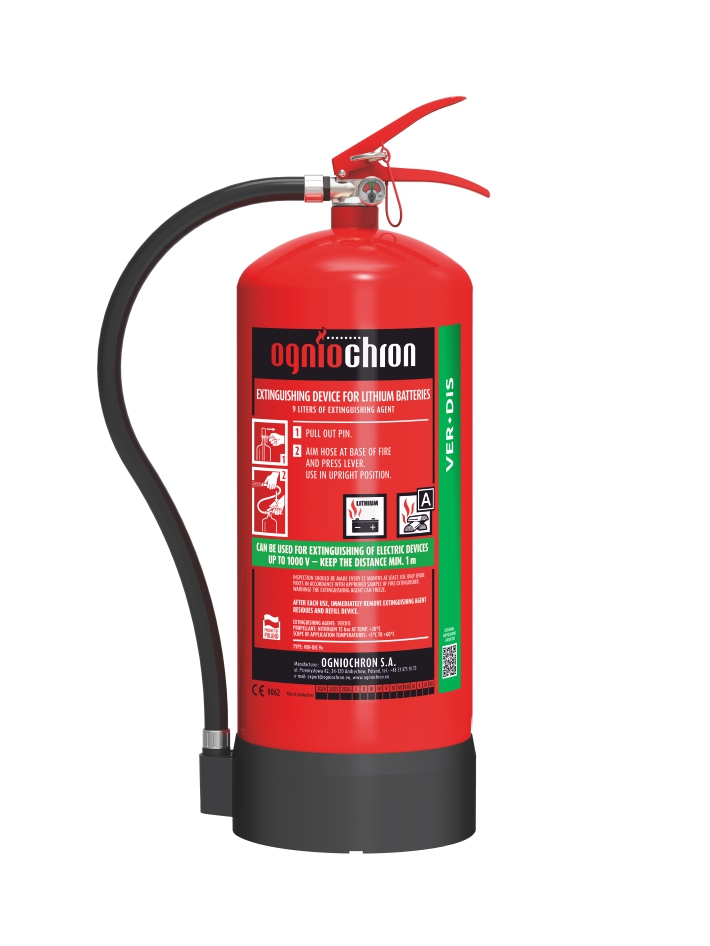 VER-DIS 9x - Extinguishing device for lithium battery 9 l