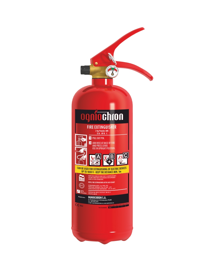 Powder fire extinguisher 2 kg - GP-2x ABC/MM