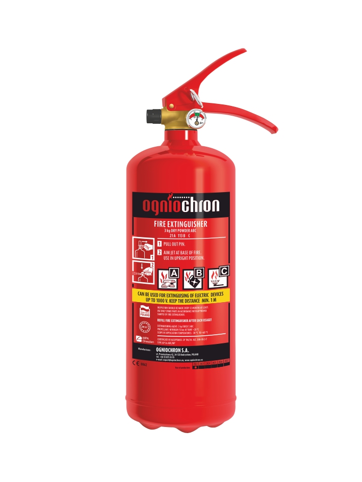 Powder fire extinguisher 3 kg - GP-3x ABC/MP