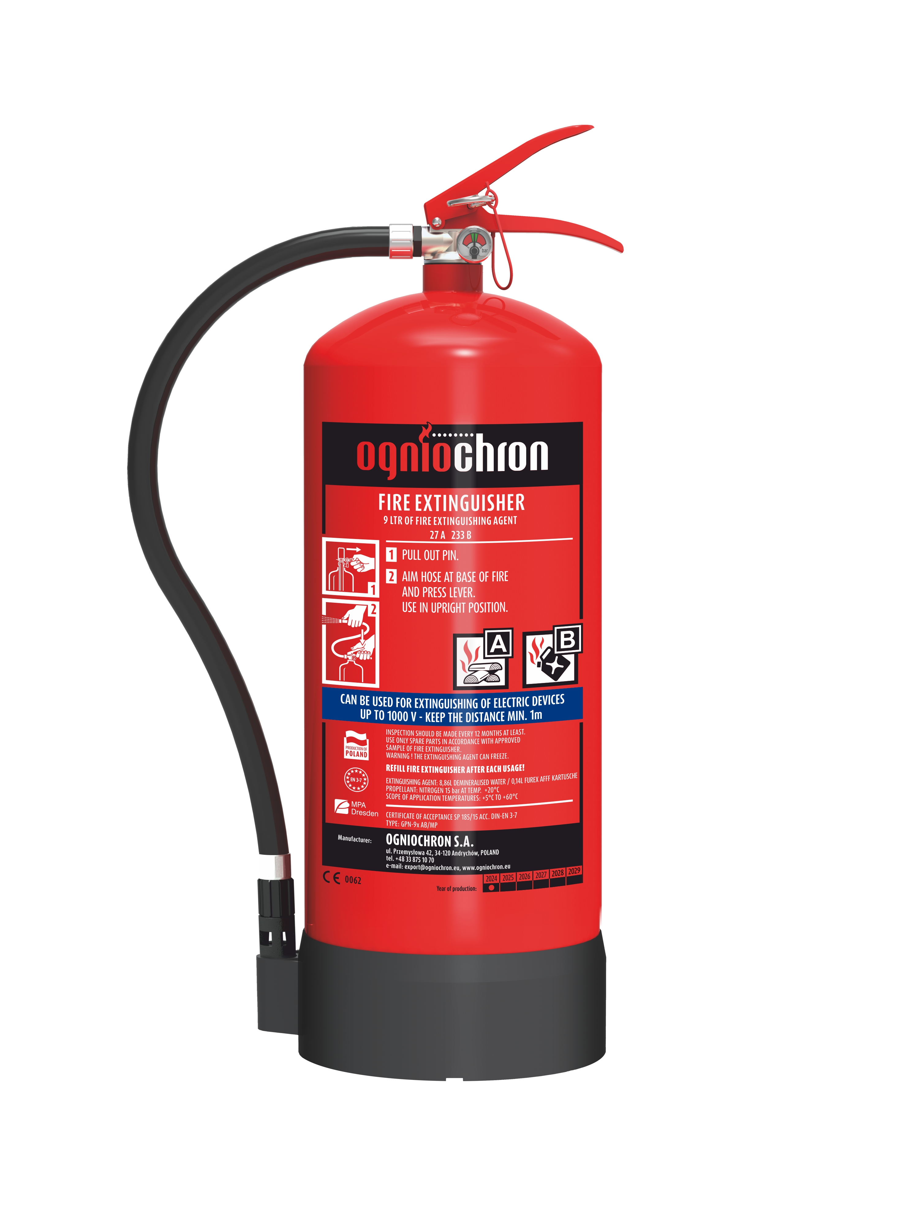 Foam extinguisher 9 l - GPN-9x AB/MP