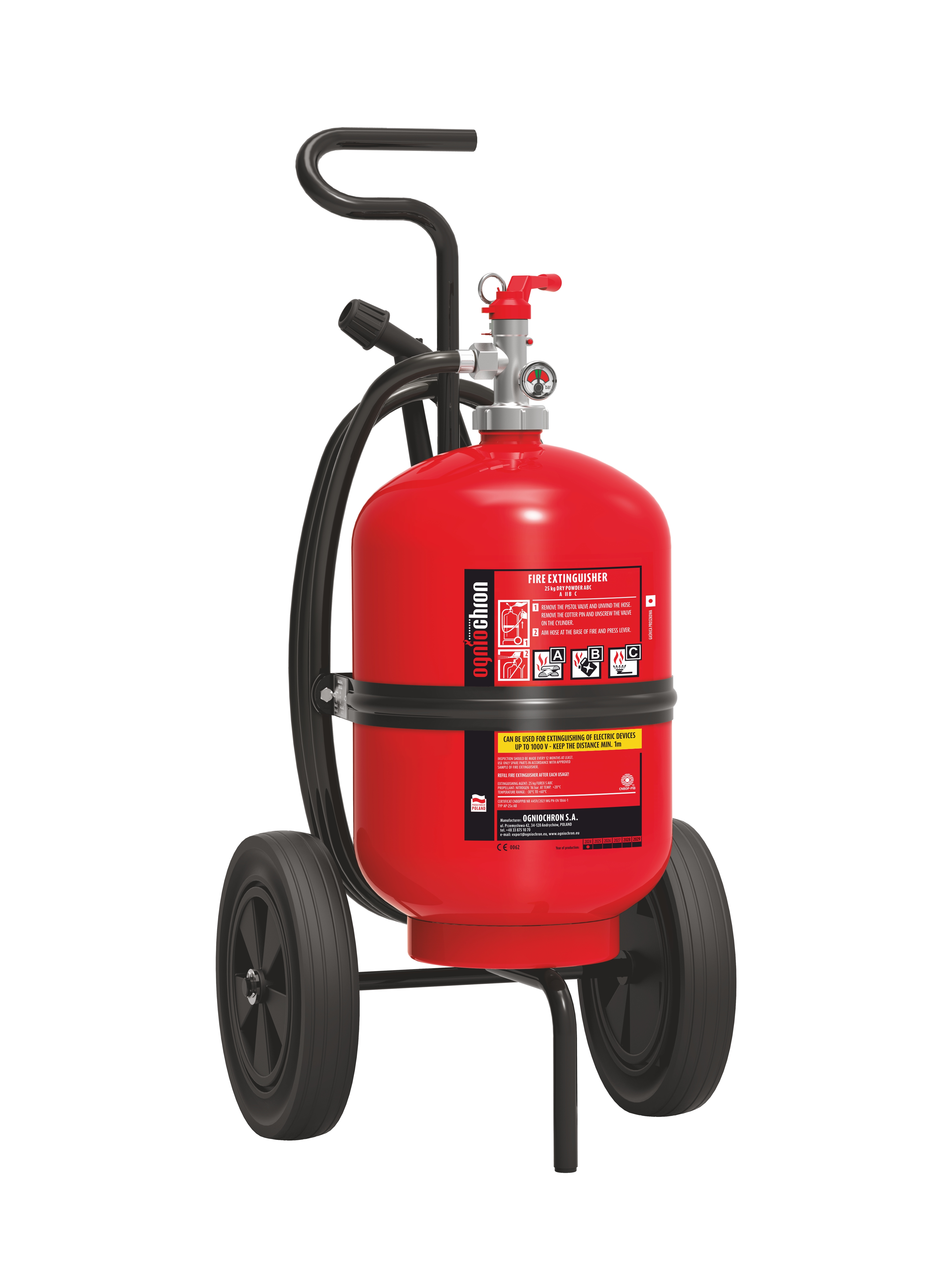 Powder movable extinguisher 25 kg - AP-25x ABC